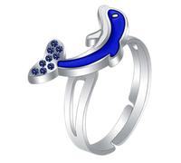 VOSAREA Adjustable Dolphin Mood Ring for Women and Men Color Changing Temperature Sensitive Animal Jewelry Lightweight Alloy Open Band for Adults Unique Stylish Emotion Ring for Parties
