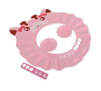 VOSAREA Adjustable Shower Cap EVA Waterproof Hair Washing Shield Ear Protection, Pink Deer Shampoo Hat for Bath Time Safety