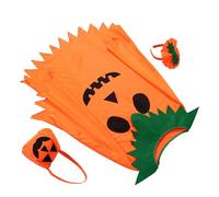 VOSAREA Adult Pumpkin Costume Set Soft Pumpkin Cape and Headband for Women Men Halloween Party Birthday Photo Prop Seasonal Accent Cloak for Cosplay and Festive Events