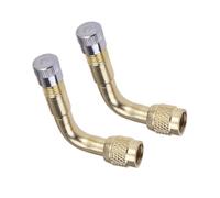 VOSAREA Air Tyre Valve Extension Adapter Stem 2 Pcs Brass 90 Degree with Easy Installation and Useful for Checking and Inflating Random Color for Car Motorcycle