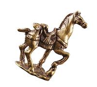 VOSAREA Antique Brass Horse Figurine Horse Statue Feng Shui Power Desk Decor Home Office Present