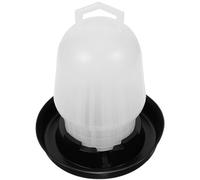 VOSAREA Automatic Chicken Waterer with 0.75kg Capacity, White Foam with Black Base Clip-on Poultry Water Dispenser Bucket for Chickens, Ducks, and Geese