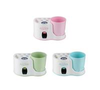 VOSAREA Automatic Toothpaste Dispenser with Toothbrush Holder and Wall Mounted Storage Rack Space-Saving Design for Cup Home Bathroom