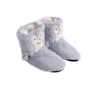 VOSAREA Autumn Warm Floor Boots Non-skid Soft Sole Adult Boots Dusty Blue Comfortable Thermal Indoor Shoes for Winter Home Use