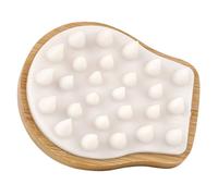 VOSAREA Bamboo Wooden Scalp Massager Shampoo Brush with Soft Silicone Bristles, Hair Scalp Exfoliate Scrubber for Deep Cleaning, Suitable for Home Bathing and Hair Care