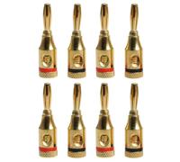 VOSAREA Banana Plug Connectors and Long Service 4mm Gold Plated 8pcs Metal Material with Stackable Design, for Running Multiple Sets of Speakers for Speaker Cable
