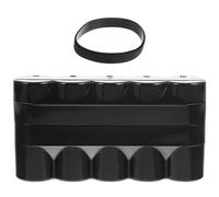 VOSAREA Black Plastic Film Roll Storage Box Organizer with Elastic Band Hard Film Canisters Holder for 5 Rolls Camera Reel Storage Case and Darkroom Use