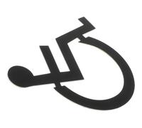 VOSAREA Black Stainless Steel Handicap Restroom Sign for People with Disabilities, Clearly Marked and Easy Installation Bathroom Door Sign for Commercial Buildings and Office Use