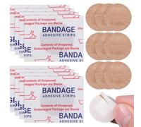 VOSAREA Breathable Fabric Wound Patches 50Pcs Small Round 22Mm Diameter Flexible Fingertip Stickers Waterproof Sweatproof for Outdoor Activities