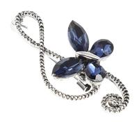 VOSAREA Brooch Pin, Alloy and Rhinestone Material Vintage Butterfly Music Note with Rhinestones, Sturdy and Versatile Design for Men and Women, for Business Meetings and Evening Parties