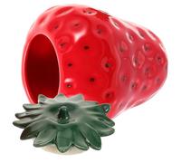 VOSAREA Ceramic Jar Ceramic Teajar Strawberry-shaped Delicate Design Safe Packaging Keeps Food Fresh Desktop Adornment Housewarming