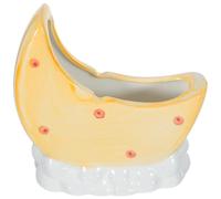 VOSAREA Ceramic Moon and Cloud Incense Coil Burner Tray Fireproof Mosquito Spiral Holder with Easy Maintenance for Study Room or Living Room Decoration