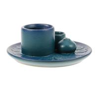 VOSAREA Ceramic Sage Incense Holder with Flat Bottom, Navy Colour, Modern Style and Detailed Craftsmanship, Adds Charm and Is Not Easy to Tip, for Desktop and Christmas Decoration