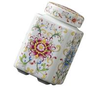 VOSAREA Ceramic Tea Storage Jar with Lid Vintage Retro Style Tea Canister Good Sealing Effects and Storage Helper Home Kitchen Accessory