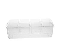 VOSAREA Chilled Salad Serving Tray with Lid and Removable Compartments, 4-section Plastic Food Storage Container for Fridge and Outdoor Fruit Buffet