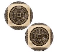 VOSAREA Chinese Massage with Elegant Six-Sided Carvings 2pcs Small Brass for Hand Exercise and Muscle Relaxation Finger Dexterity and Physical Exercise, for Gym and Home Use