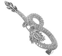 VOSAREA Chinese Style Dragon Brooch Pin for Men and Women, Silver Copper Material with Detailed Workmanship and Vivid Image, Suitable for Business or Banquet, Unique Zodiac Pattern Design