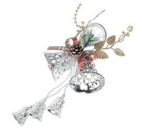 VOSAREA Christmas Bell Hanging Ornament, Silver Metal Bell Hanging Decorations, Delicate Christmas Tree Ornament and Car Decoration, Festive Holiday Decor