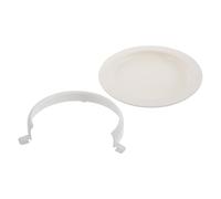 VOSAREA Clip-on Plate Edge Guard for Self Feeding Practice, Lightweight Spill-Proof Plastic Dining Aid for Elderly and Disabled, 6 Inch White Food Retainer for Eating Situations