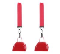 VOSAREA Cowbells Easy to Use Red 3-inch Metal 2pcs with Comfortable Wrist Strap and Handle Handheld Cheering Bells for Football Fans on Game Day and School Sports Events
