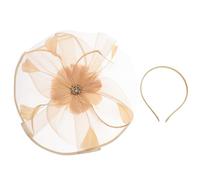 VOSAREA Creative Large Gold Fascinator Headband for Women Lightweight Gauze Hair Accessory with Flower Shape, for Dancing Party and Wedding Occasions