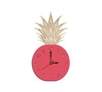 VOSAREA Creative Quiet Pineapple Shape Wall Clock Cartoon Acrylic Diy Clock for Boy Girl's Room Living Room Bedroom Silent Design Pink Color Easy to Install Display