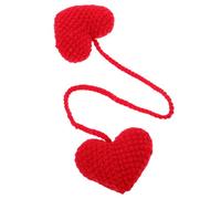VOSAREA crochet ornament rear view mirror car decor Heart-Shaped Red Cotton and Linen Handmade Lightweight for Car Mirror Family Friends