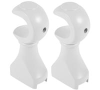 VOSAREA Curtain Rod Bracket 2pcs Wooden White 28mm Support Holders