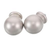 VOSAREA Curtain Rod Finials Scratch-resistant and Shape-maintaining Ball Shape Decorative 2pcs in Silver Plastic Window Drapery Rod Ends for DIY Crafts and Bed Post Hardware