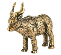 VOSAREA Desktop Antelope Figurine Vintage Style Brass Statue Smooth Surface Comfortable Touch Golden Decorative Retro Ornament for Desktop Decor and Antique Collection