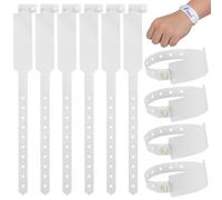 VOSAREA Disposable Use 100pcs PVC White Hospital Identification Wrist and Bands Bracelets One-time Tag for Patient Setting