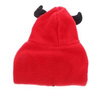 VOSAREA Dog Clothes Plush Three-dimensional Devil Costume Red for Halloween Pet Puppy Dog