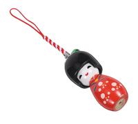 VOSAREA Doll Pendant Keychain Color Japanese Style for Bag and Phone, Portable Wooden and Polyester Charm with Iron Alloy Hook, Elegant Red Decoration for Daily Life and-the-go