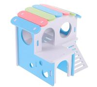 VOSAREA Double Layer 2 Pcs Hamster Houses Hideouts Pvc White Hard Smooth Comfortable Hideout Place for Small Animals Cage