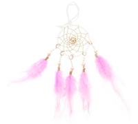 VOSAREA Dream Catcher and Make Nightmares Disappear to Capture Beautiful Dreams Blue Wall Hanging Ornament with Iron Frame and Plume Decorations, Elegant Bedroom Decor