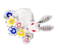 VOSAREA Easter Rabbit Brooch for Women, Alloy and Rhinestone Bunny Lapel Pin, Clothing Decoration with Wear-resistant Feature, for Occasion