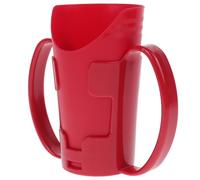 VOSAREA Elderly Nursing Drinking Cup with Dual Handles, Spill-Proof Slanted Spout Adult Liquid Diet Cup for Bedridden Patients, Red Choking-Prevention Convalescent Care Aid