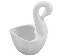 VOSAREA Elegant Ceramic Flatware Organizer with Swan Shape for Dining Table, White Utensil Holder Designed for Organizing Flatware and Serving as A Decorative Centerpiece, for Family