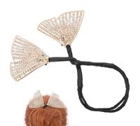 VOSAREA Elegant Rhinestone Hair Bun Maker with Twisted Bun Shaper and Small Elastic Hair Bands Suitable for Makeup for Women
