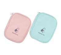 VOSAREA First Aid Bag Oxford Cloth and Polyester Fiber Material 2pcs Travel Medicine Pouch with Zipper Fully Opened Design, Easy to Wash, Suitable for Outdoor Travel and Office Use for