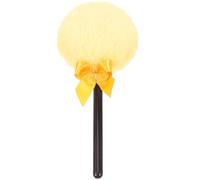 VOSAREA Fluffy Small Makeup Powder Puff Gold Handle, Soft Dry Loose Powder Applicator for Household and Cosmetic Use, Plush Puff Suitable for Travel and Daily Makeup