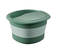 VOSAREA Foldable Foot Bath Bucket with Lid Green Large Foot Soak Basin for Massage and Relaxation for Home Spa and Leg Steam Therapy