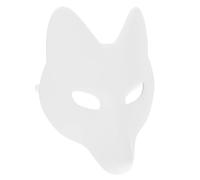 VOSAREA Fox Mask One Size Suits Most White DIY Blank Mask Lightweight Pu and Eva Material for Mardi Gras and Costume Party Accessory