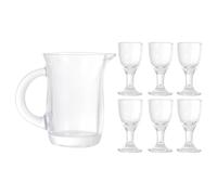VOSAREA Glass Decanter and Drinking Glass Set for Home Bar Serving | High Borosilicate Construction, Six Cups Plus One Bottle, Crack-proof Design, Suitable for Spirits Cocktails and Christmas