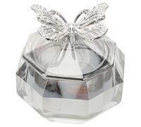 VOSAREA Glass Nail Dish for Stable Use with Lid Stylish Delicate Design Made of Sturdy Glass Easy to Carry Small but Sufficient Weight for Nail Art and Manicure Care