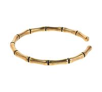 VOSAREA Gold Color Bamboo Cuff Bracelet Handmade Open Bangle with Elegant Bamboo Motif Comfortable Fit for Women Men Fashion Jewelry