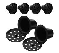 VOSAREA Grave Flower Holders Elegant and Decorative 6pcs Black with 16 Holes Grave Flower Pots for Cemetery Memorials and Events