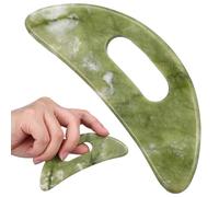 VOSAREA Green Jade Gua Sha Facial Tool - Crescent Shape Scraping Board for Face Massage, Manual Jade Scraper for Muscle Relief and Skin Sculpting, Suitable for Beauty Care and Relaxation