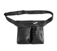VOSAREA Hair Stylist Scissors Pouch Designed to Hold Electric Securely Black Pu Hairdressing Tool Case Bag with Waist Strap for Professional Use in Hair Salon