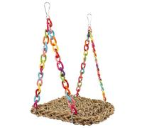 VOSAREA Hanging Parrot Acrylic Swing Perch for Birds with Hard Texture and Increased Activity Space, Natural Rope Bridge Can Be Hung on The Cage for Climbing and Chewing